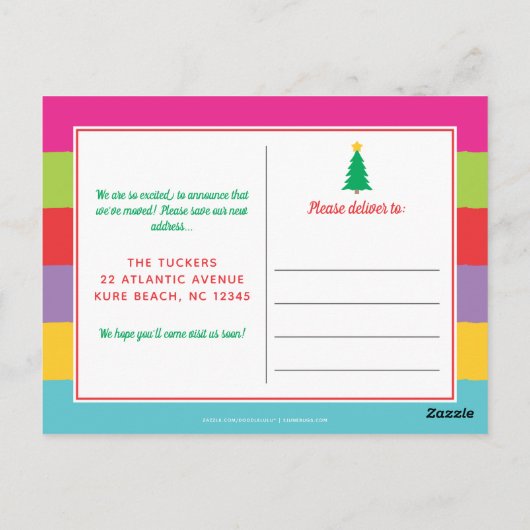 メリー明るいカラフルキリストの動き ポストカード (裏面)