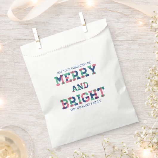 メリー明るいカラフルクリスマスの好意バッグ フェイバーバッグ (クリップ留めされた状態)