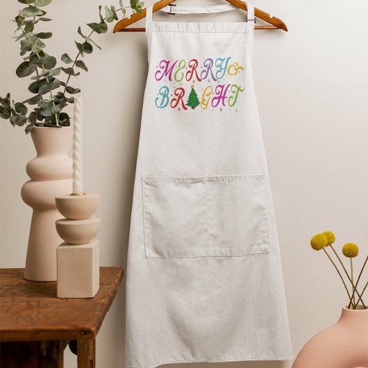 メリー明るいカラフルクリスマスツリー スタンダードエプロン