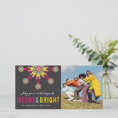 メリー明るいカラフルフェスティバルのスターエレガント写真 シーズンカード (スタンド正面)