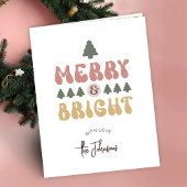 メリー明るいカラフルレトロNo Photo Christmas シーズンカード