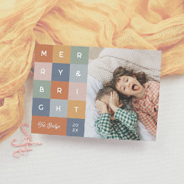 メリー明るいクカラフルリモダンスマス写真 箔シーズンカード
