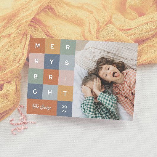 メリー明るいクカラフルリモダンスマス写真 箔シーズンカード