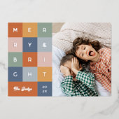 メリー明るいクカラフルリモダンスマス写真 箔シーズンカード (正面)