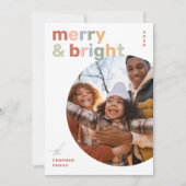 メリー明るいクモダンリカラフルスマス写真 シーズンカード (正面)