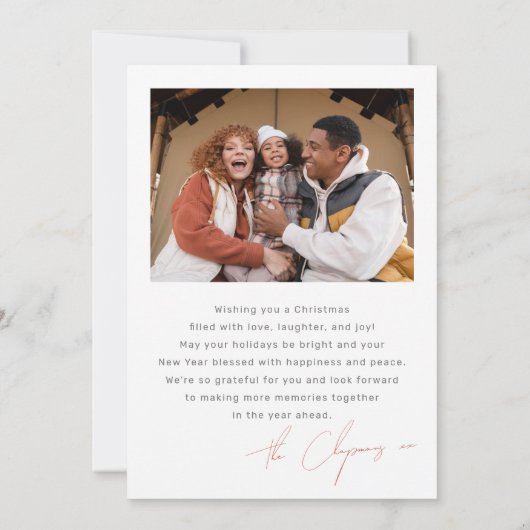 メリー明るいクモダンリカラフルスマス写真 シーズンカード (裏面)