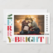 メリー明るいクモダンリカラフルスマス写真 シーズンカード (正面)