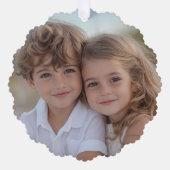 メリー明るいシンプル赤白 – クリスマスフォト オーナメントカード (正面)