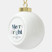 メリー明るいタイポグラフィモダン セラミックボールオーナメント (右)