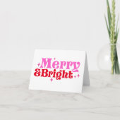 メリー明るいピンクと赤のクリカラフルス空白のマス カード (正面)