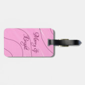 メリー明るいピンクのカーリードールデザインモガーリーード ラゲッジタグ (裏面横)