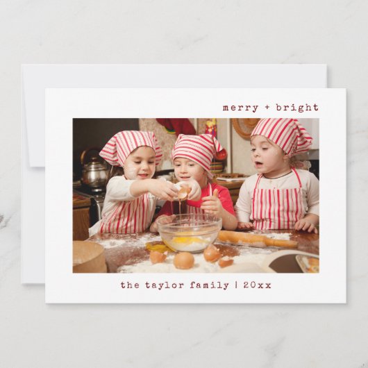 メリー明るいファスタイリッシュミリ写真 | 枚 招待状 (正面)