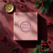 メリー明るいモダンピンクと緑のレトロ ラウンドシール