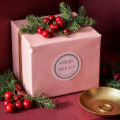 メリー明るいモダンピンクと緑のレトロ ラウンドシール