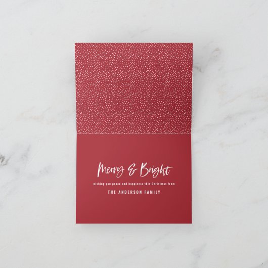 メリー明るいモダン写真のミニマルクリスマス シーズンカード (内部)