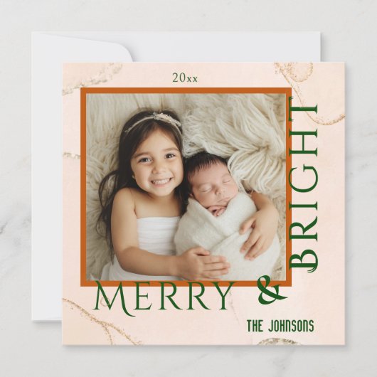 メリー明るいモダン可愛いはっきりしたタイポグラフィ1枚 シーズンカード (正面)