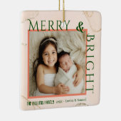 メリー明るいモダン1はっきりした枚のクリスマス セラミックオーナメント (右)