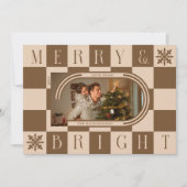 メリー明るいレトロ市松模様にのChristmas Arch写真 シーズンカード (正面)