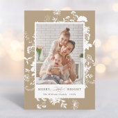 メリー明るいワイルドフラワーシルエットフォトタン シーズンカード