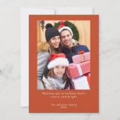 メリー明るいヴィンテージライトオレンジ色の写真 シーズンカード (裏面)