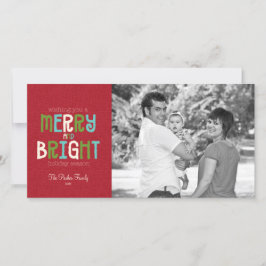 メリー明るい休日のフォトグリーティング シーズンカード