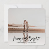 メリー明るい写真モダンのクリスマスカード シーズンカード (正面)