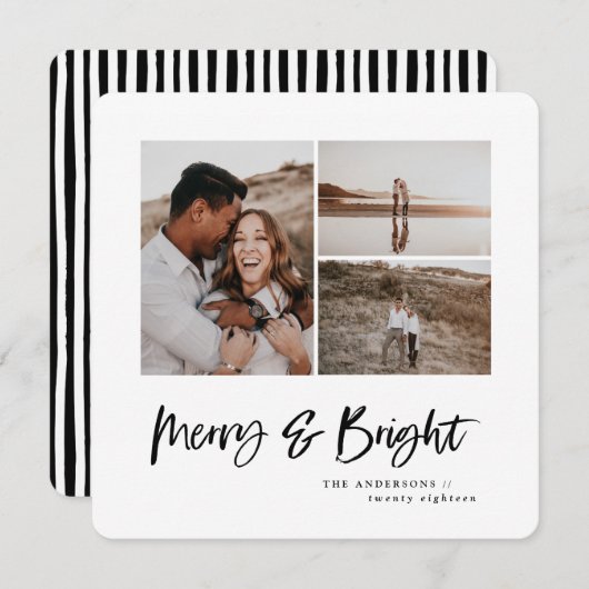 メリー明るい写真数々ののクリスマスカード シーズンカード (正面/裏面)