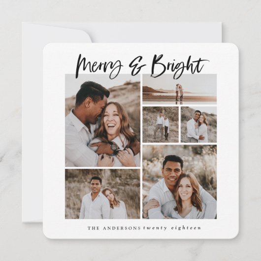 メリー明るい写真数々ののクリスマスカード シーズンカード (正面)