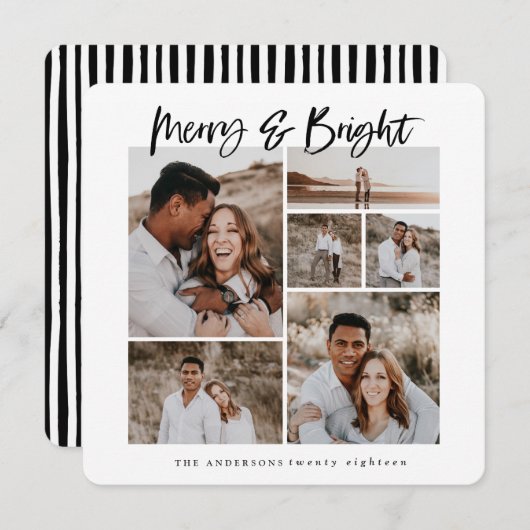 メリー明るい写真数々ののクリスマスカード シーズンカード (正面/裏面)