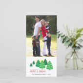 メリー明るい木の縦の写真クリスマス シーズンカード (スタンド正面)