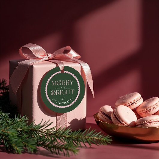 メリー明るい緑モダンピンクレトロ波状フォト フェイバータグ