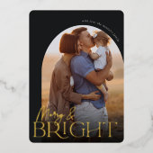 メリー明るい縦型フォトアーチ 箔シーズンカード (正面)