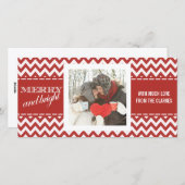 メリー明るい赤い山形の写真グリーティングカード シーズンカード (正面/裏面)