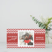 メリー明るい赤い山形の写真グリーティングカード シーズンカード (スタンド正面)