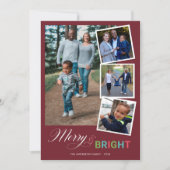 メリー明るい4カラフルフォトクリスマス シーズンカード (正面)