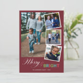 メリー明るい4カラフルフォトクリスマス シーズンカード (スタンド正面)