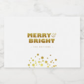 メリー明るい |おもしろいクリスマスホワイト&金ゴールドミニ リキュールボトルラベル (シングルラベル)