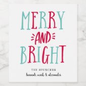 メリー明るい |クリスマスカスタム。 ワインラベル (シングルラベル)