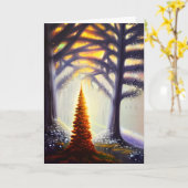 メリー明るい |クリスマスツリーをライトアップ カード (黄色い花)