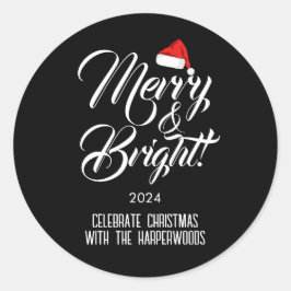 メリー明るい | シンプルエレガントクリスマス ラウンドシール