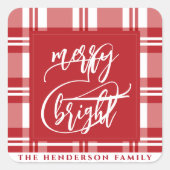 メリー明るい |ファミリ名 |赤い格子縞 スクエアシール (正面)