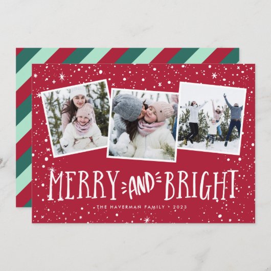 メリー明るい |フォトコラージュ3 シーズンカード (正面/裏面)