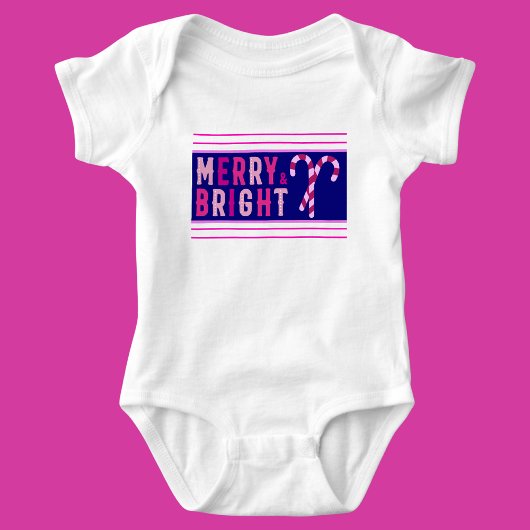 メリー明るい、メリークリスマス ベビーボディスーツ