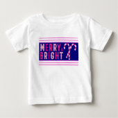 メリー明るい、メリークリスマス ベビーTシャツ (正面)