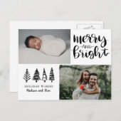 メリー明るい |モダン休日の写真 シーズンポストカード (正面/裏面)