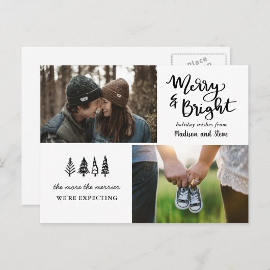 メリー明るい |休日の写真を予定している シーズンポストカード (正面/裏面)