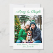 メリー明るい |写真パーソナライズされたクリスマス シーズンカード (正面)