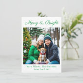 メリー明るい |写真パーソナライズされたクリスマス シーズンカード (スタンド正面)