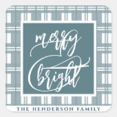 メリー明るい |名前をカスタムする |ミントグリーン スクエアシール (正面)