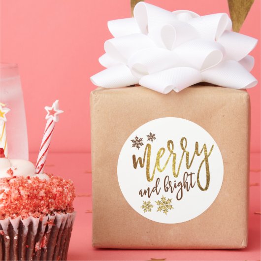 メリー明るい、金ゴールド白 ラウンドシール (パーティー)